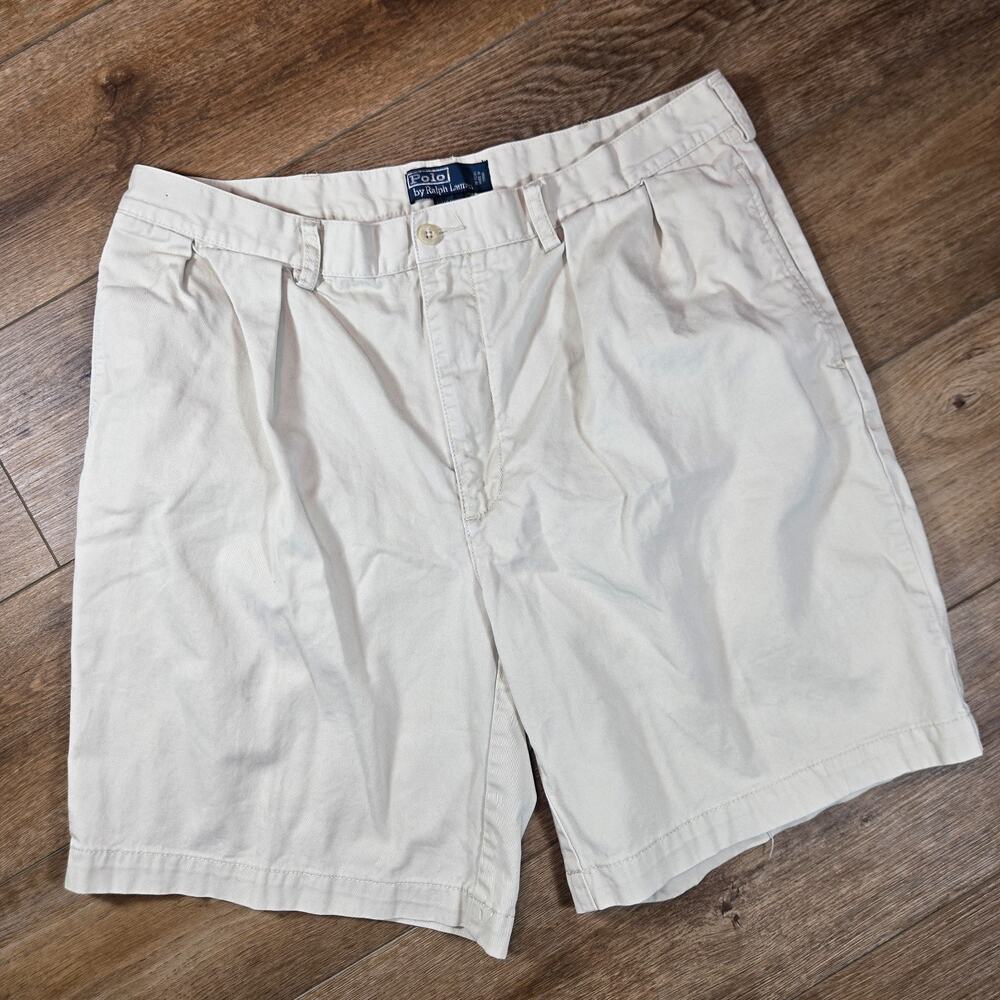 Polo Ralph Lauren Tyler Shorts 38 Beige Cotton Classic Fit Chino Preppy Summer